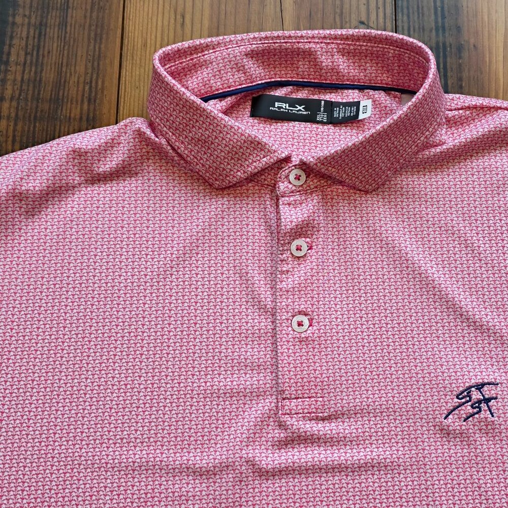 RLX Ralph Lauren Mens XXL Golf Polo Shirt Pink Performance Short Sleeve EUC - Picture 10 of 11